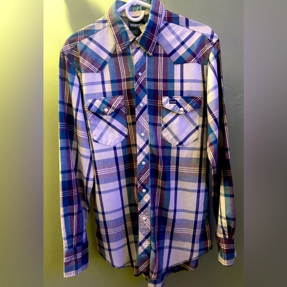 COPY - Vintage Wrangler Western Pearl snap x long tail plaid rodeo shirt 16.5-3… - Picture 2 of 9